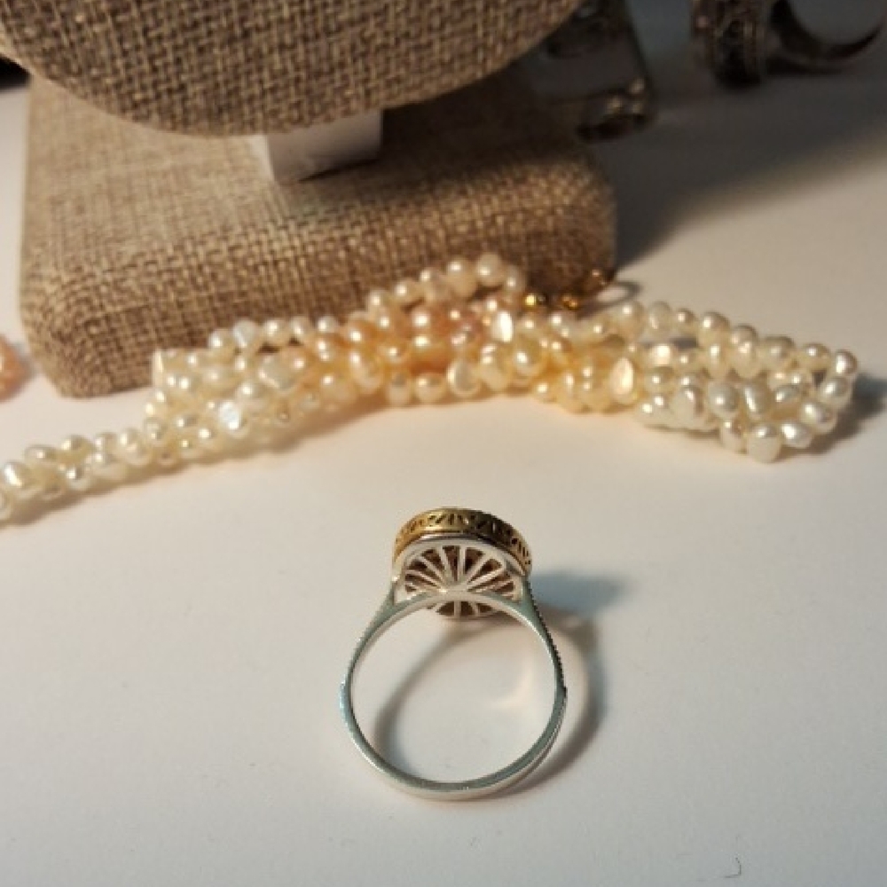 Gold And Red Ruby Ring Surrounded By Crystals And… - image 3